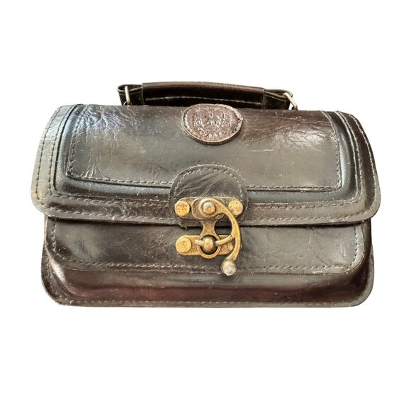 Vintage WW German? Physicians Black Leather Medical Doctor Travel Bag Small Case - Picture 2 of 14